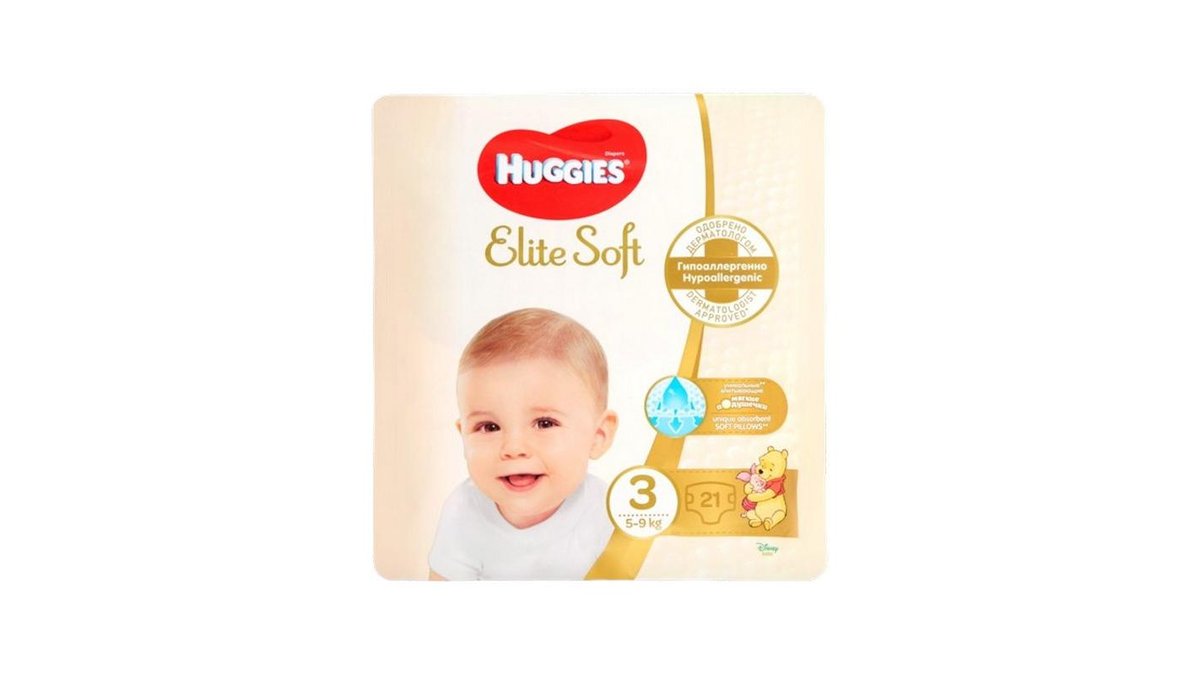 Подгузники Huggies Elite Soft 3 5-9 кг 21 шт