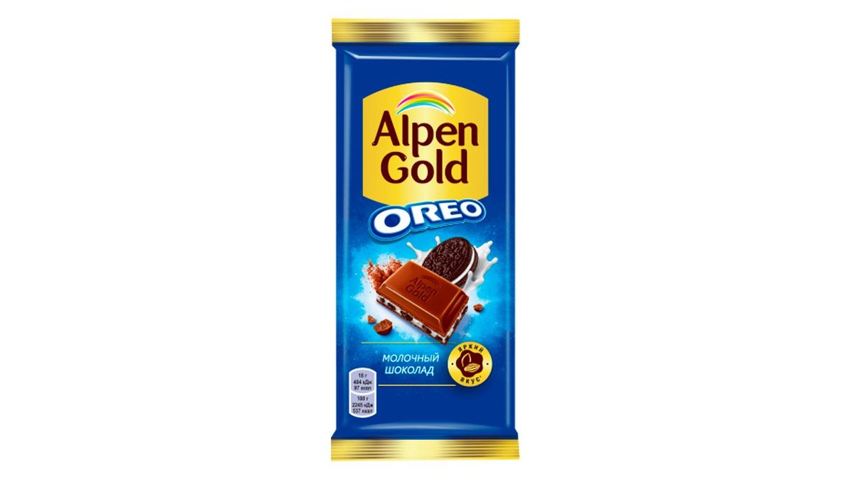 Шоколад Alpen Gold Oreo ваниль-печенье 85 г