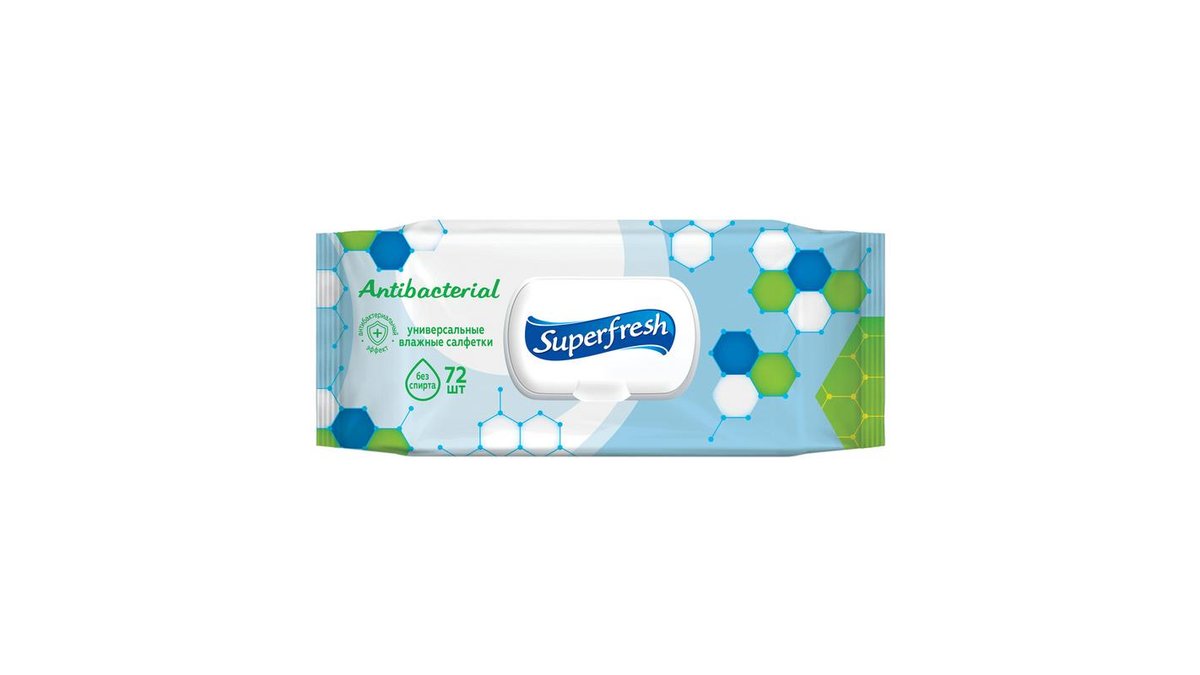 Влажные салфетки Superfresh Антибактериальные 72 шт