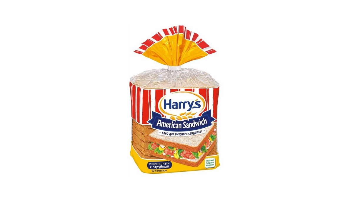 Хлеб Harrys для сэндвичей пшеничный с отрубями 515 г