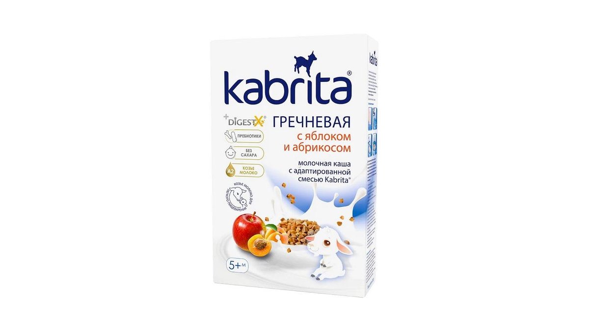 Каша Kabrita гречневая яблоко-абрикос 180 г