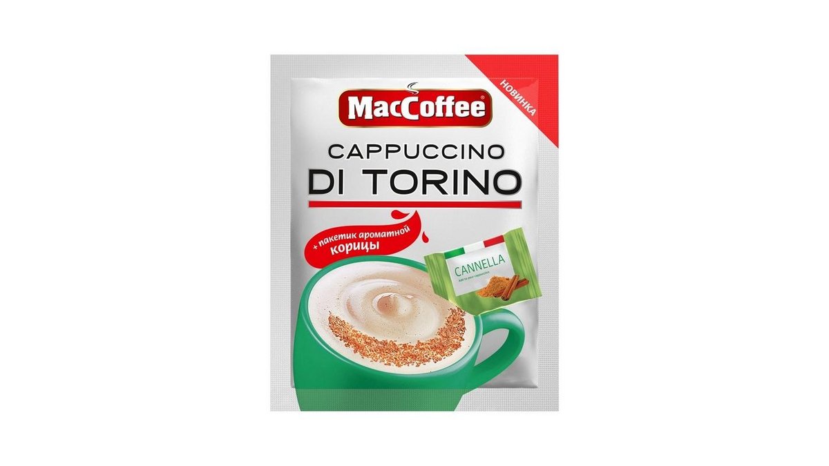 Кофе MacCoffee Di Torino 3в1 Cappuccino Корица 25,5 г