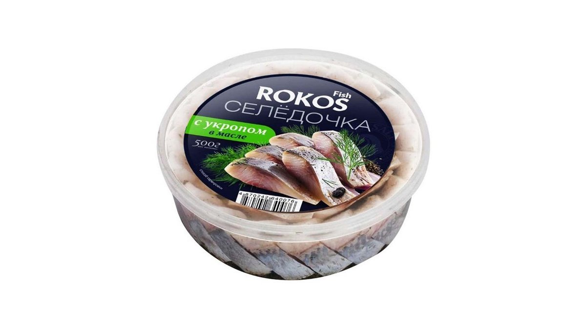 Селедочка Rokos Fish с укропом в масле 500 г