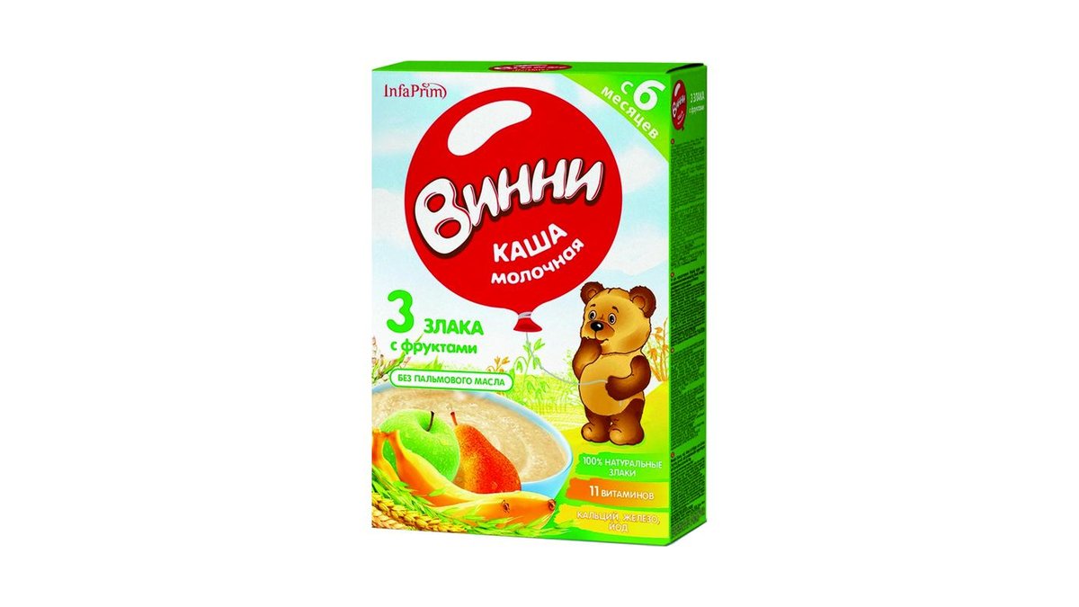 Каша Винни 3 злака с фруктами 200 г