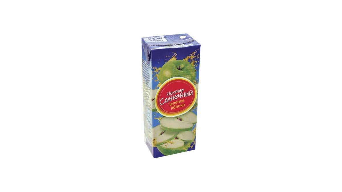 Нектар Солнечный зеленое яблоко 0,2 л