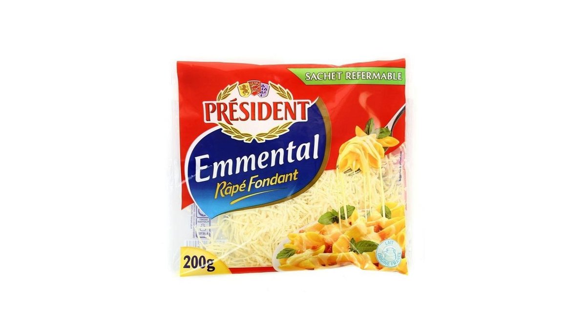 Сыр President Emmental твердый тертый 45% 200 г