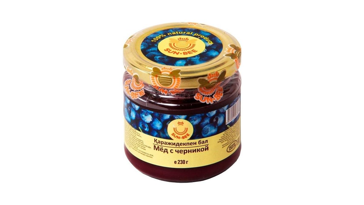Мед Sun Bee altai алтайский с черникой 230 г ст/бан