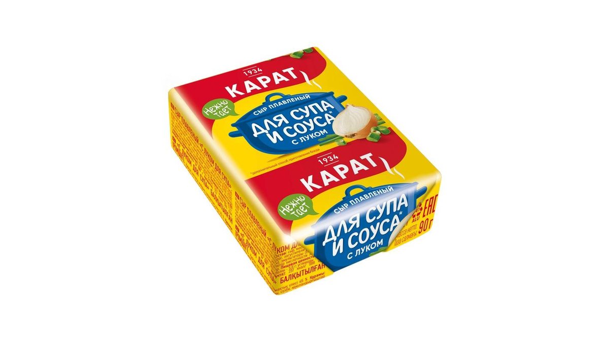 Сыр плавленый Карат для супа и соуса с луком 90 г