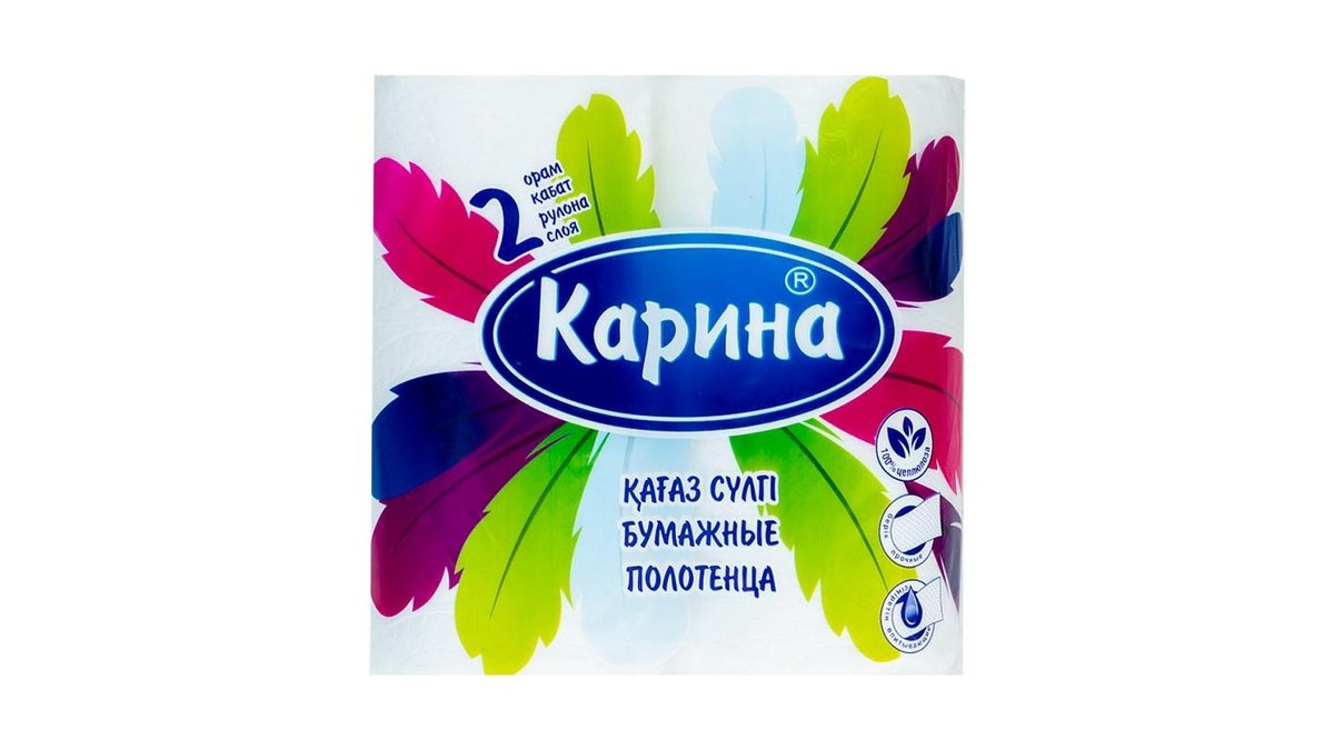 Полотенца бумажные Карина Перья 2 слоя 2 рулона