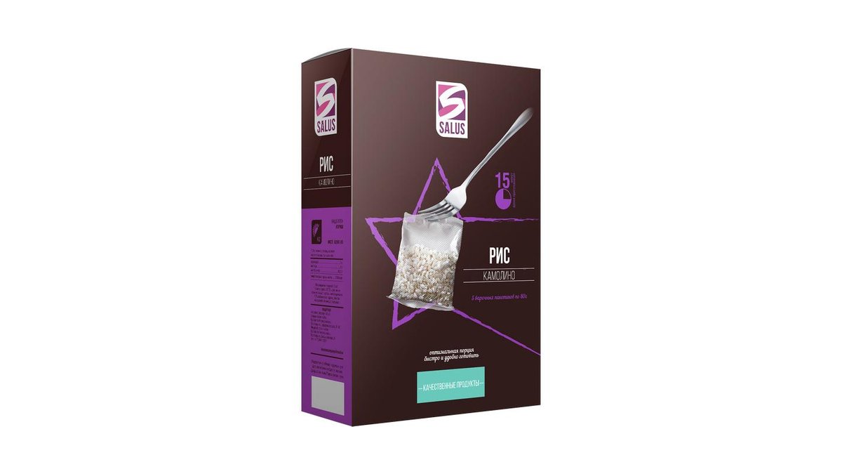 Крупа Salus рис камолино 5 * 80 г