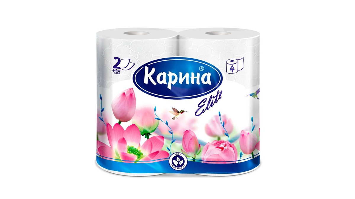 Туалетная бумага Карина-Элит Белая 2 слоя 4 шт