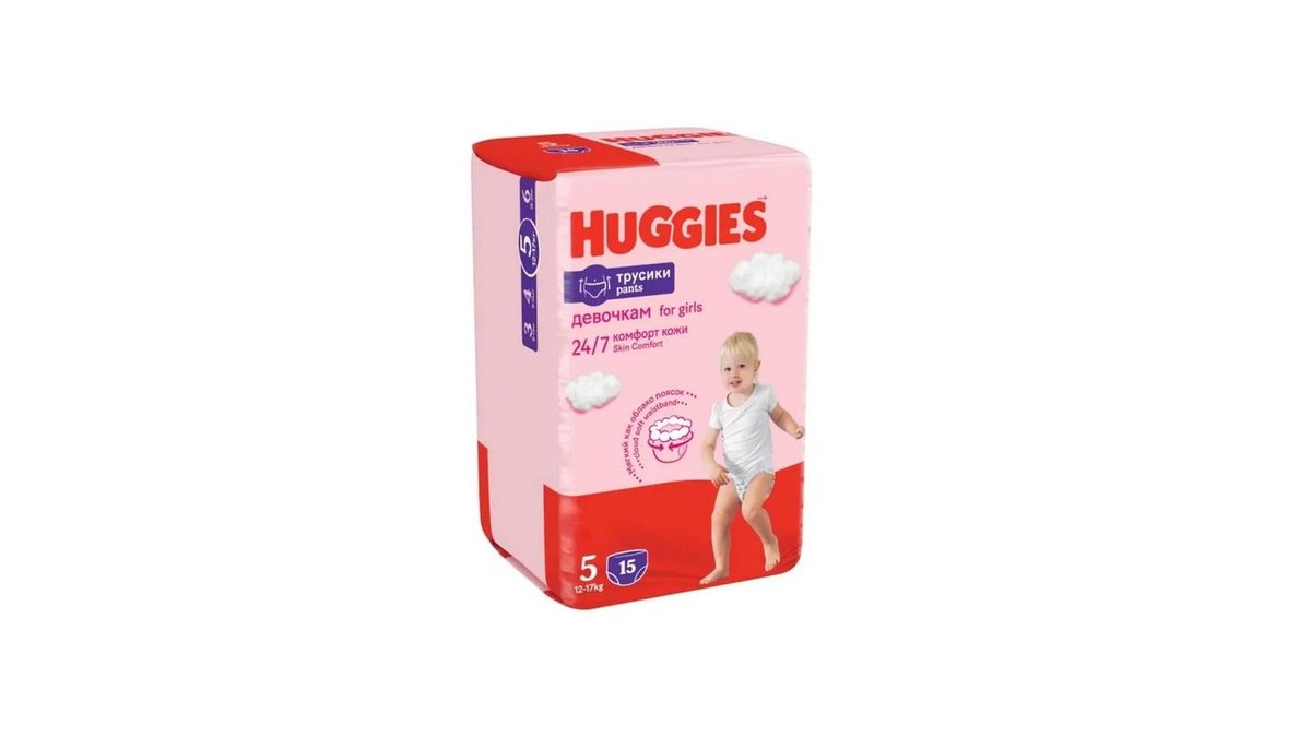 Трусики Huggies Pants 5 для девочек 13-17 кг 15 шт