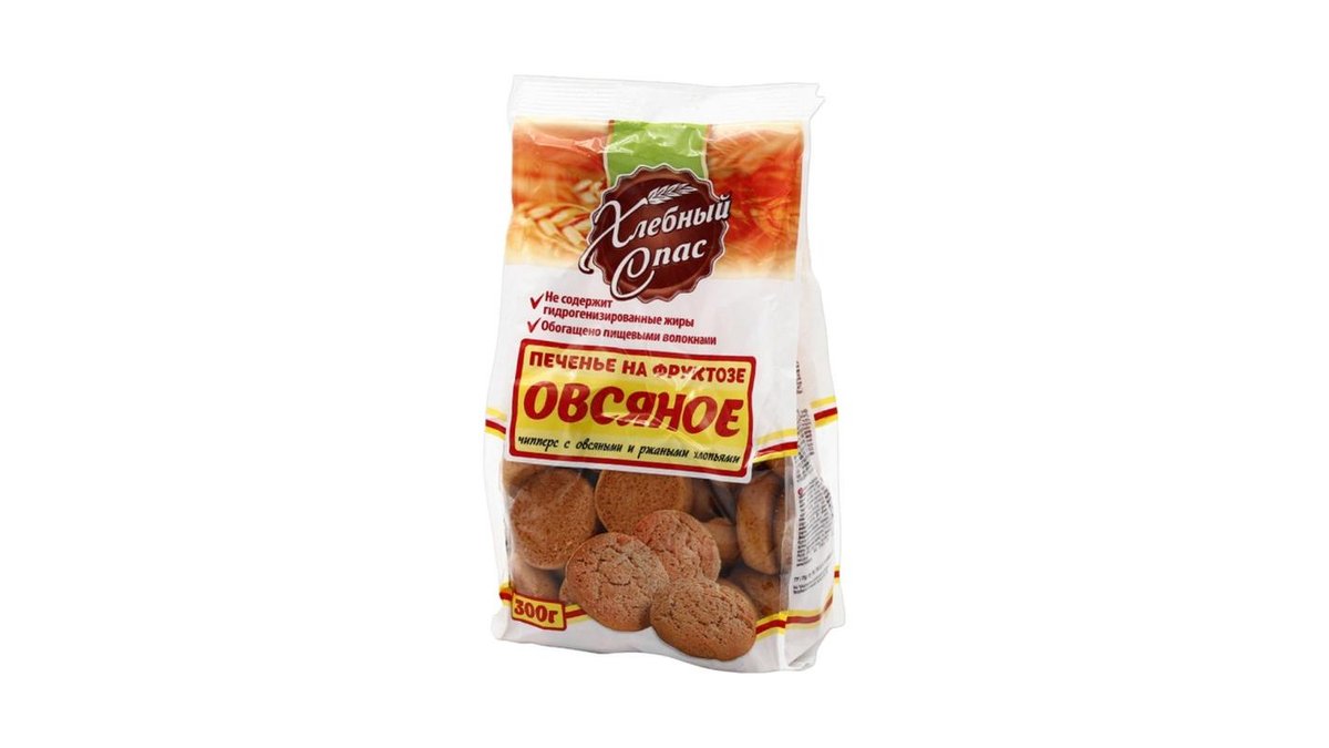 Печенье овсяное на фруктозе 300 г