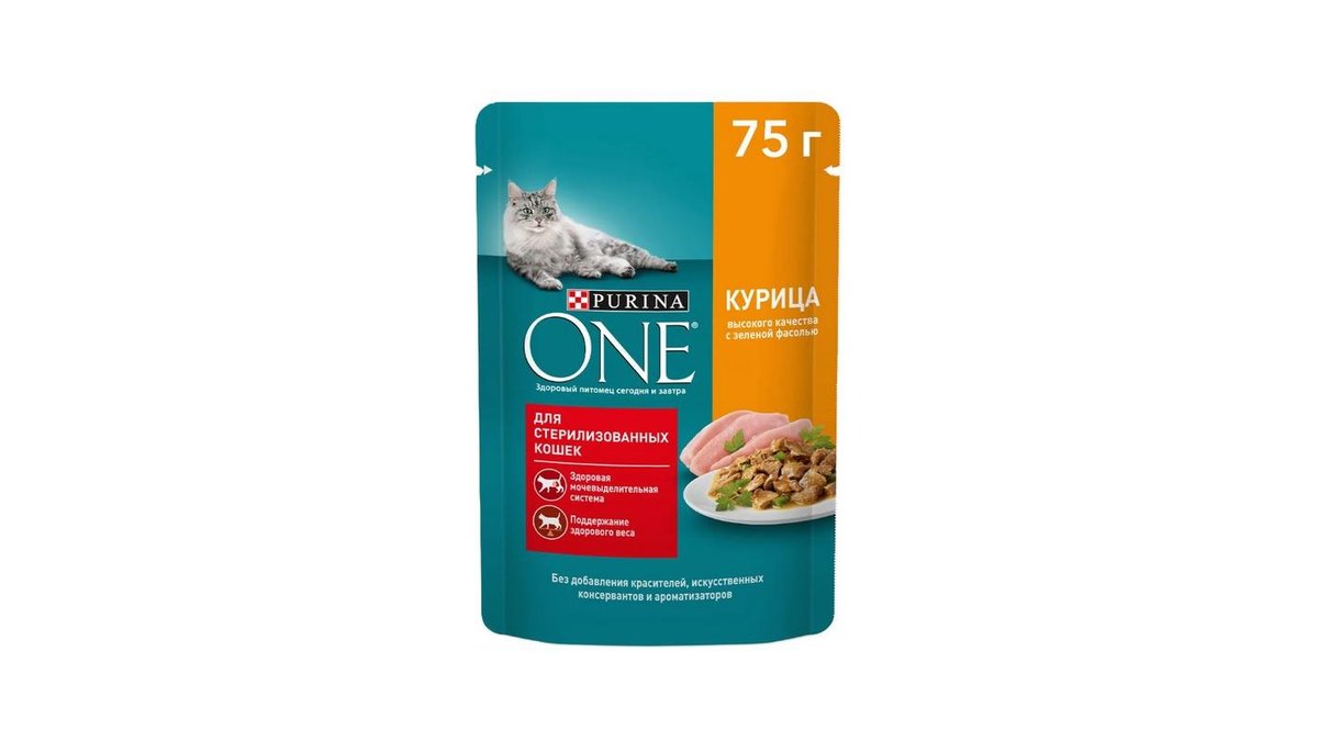 Корм для стерилизованных кошек Purina One с курицей 75 г