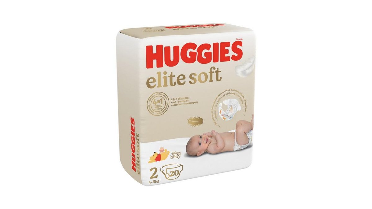 Подгузники Huggies Elite Soft 2 4-6 кг 20 шт