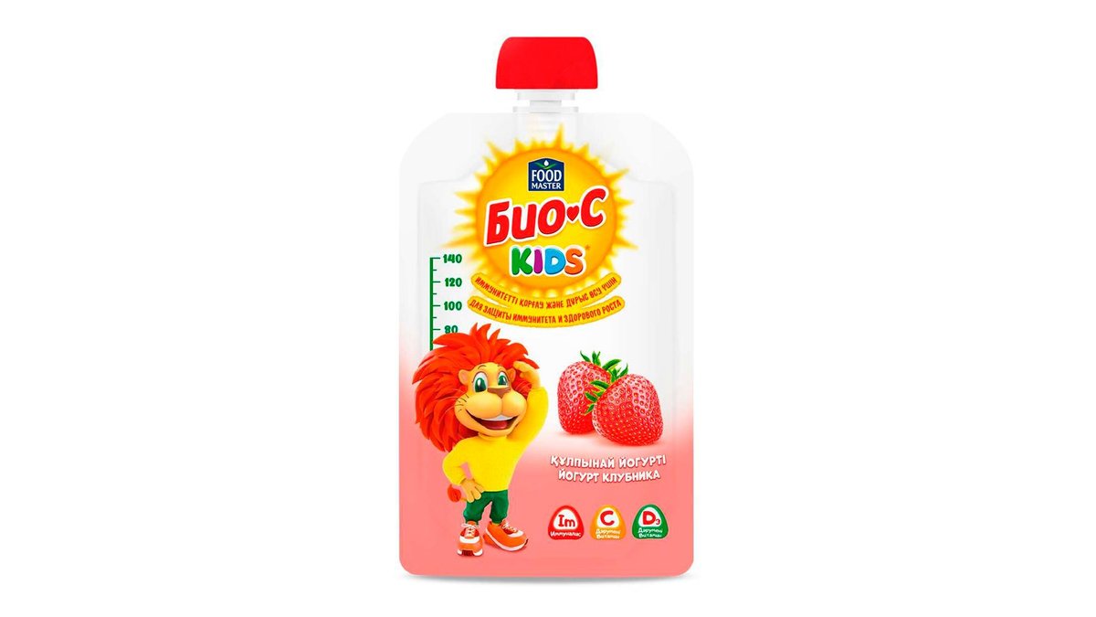 Йогурт вязкий Био-С Kids клубника 2,5% 90 г