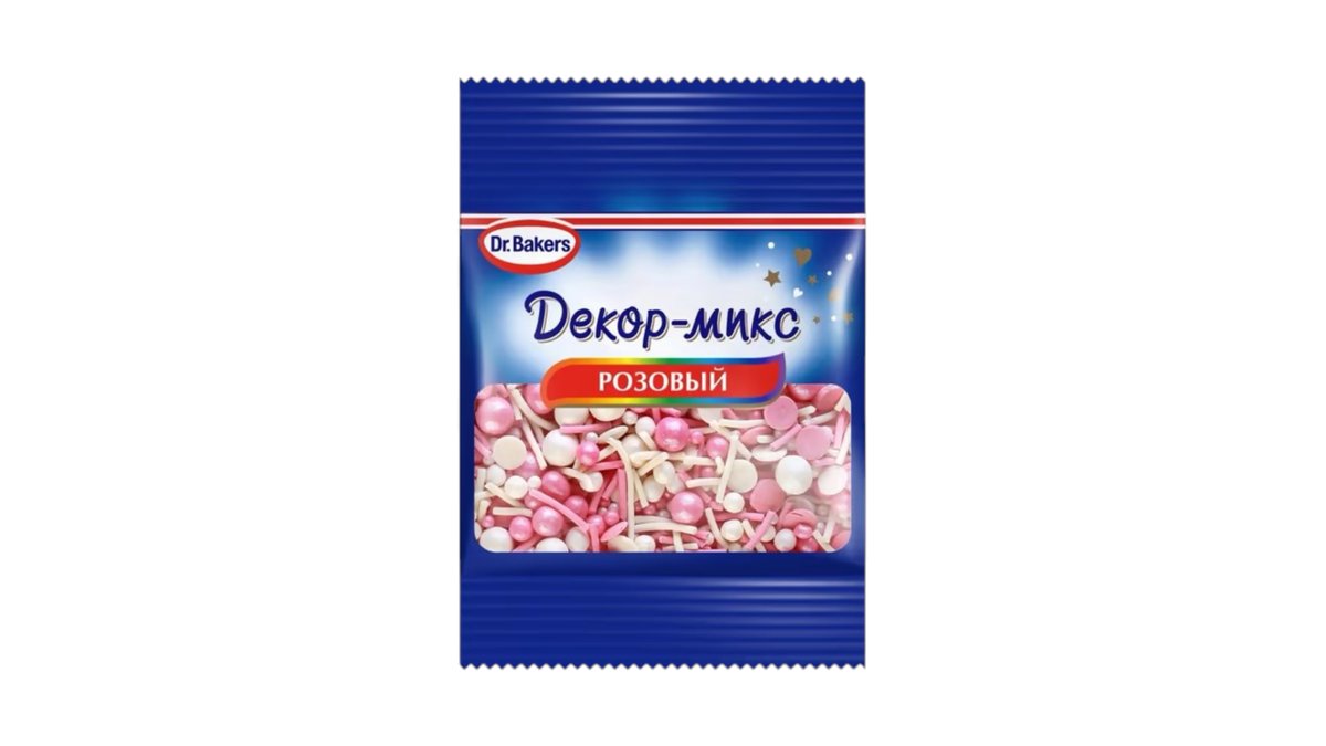 Посыпка dr.bakers 10г декор-микс розовый