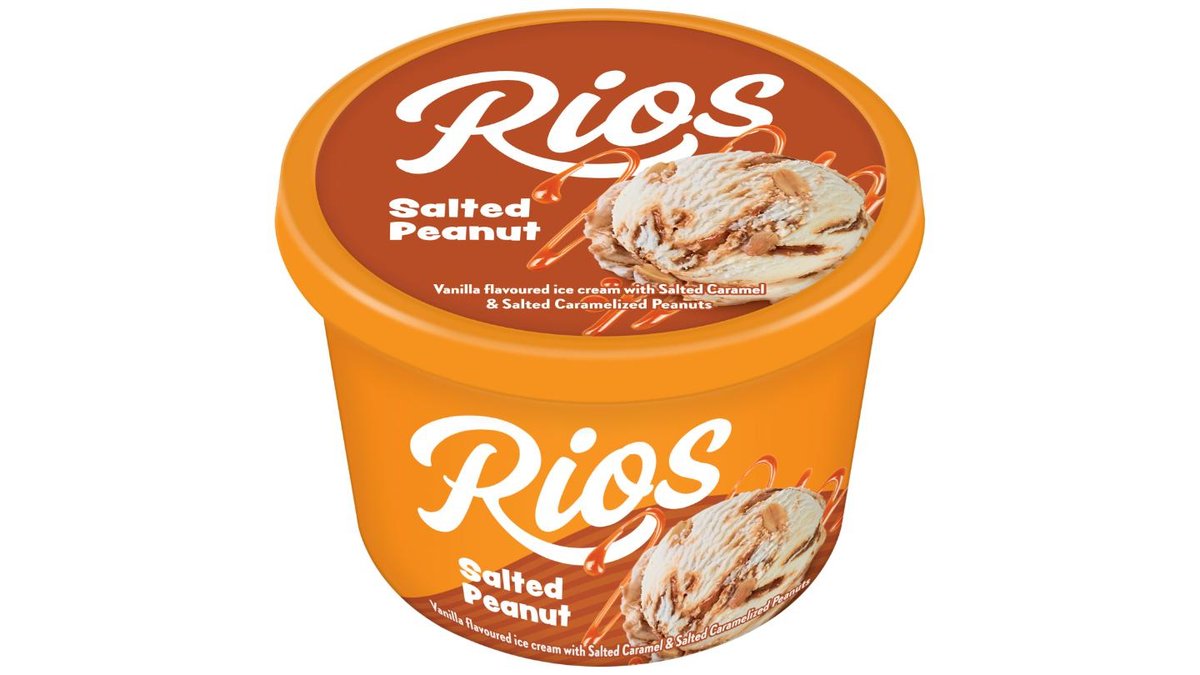 Rios Mražený krém smetanový s vanilkovou příchutí, s krémem slaný karamel a s kousky arašídů 200ml