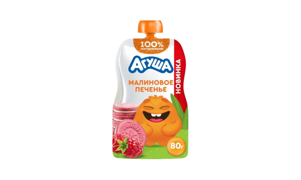 Пюре Агуша Малиновое печенье 80 г