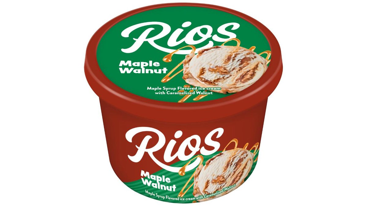 Rios Mražený krém s příchutí javorového sirupu s kousky karamelizovaných vlašských ořechů 200ml