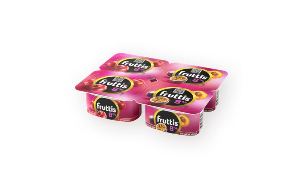 Йогурт Fruttis слив 8% виш/перс/марак 115г