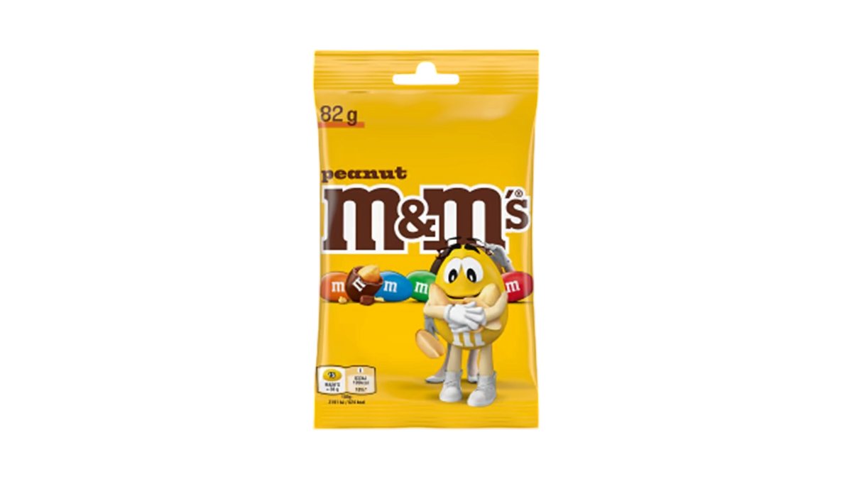 M&M's piimašokolaad värvilises glasuuris maapähklid 82g