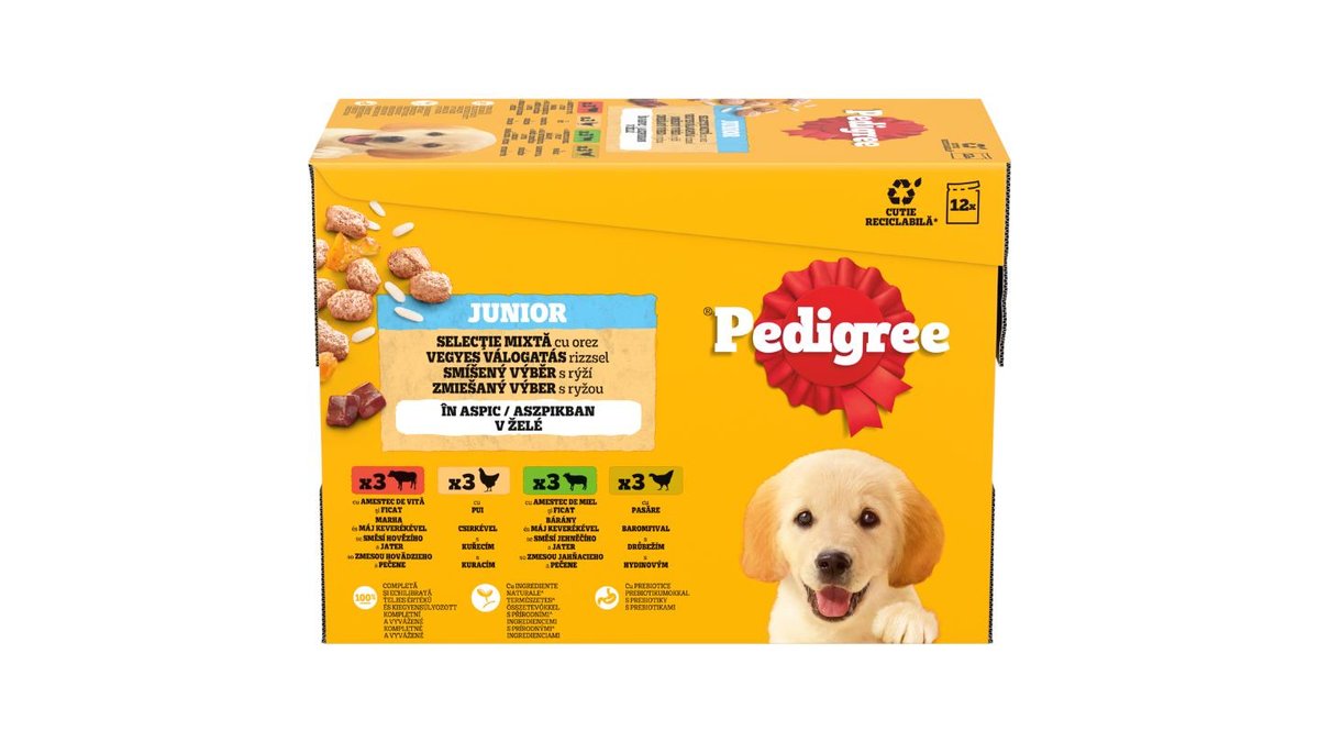 Pedigree Junior smíšený výběr s rýží v želé 12 x 100g (1,2kg)