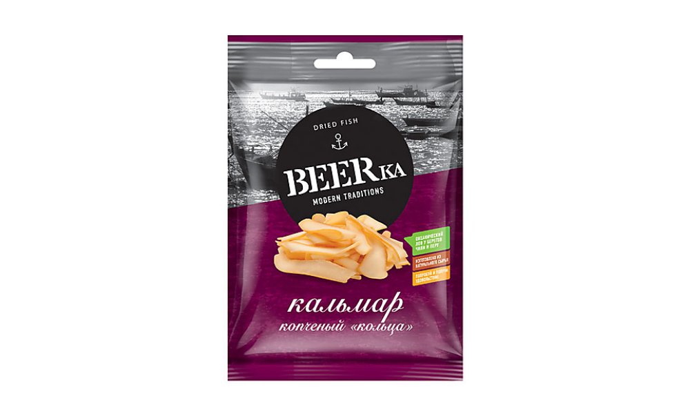 Кальмар BEERKA копченые кольца 40г м/у