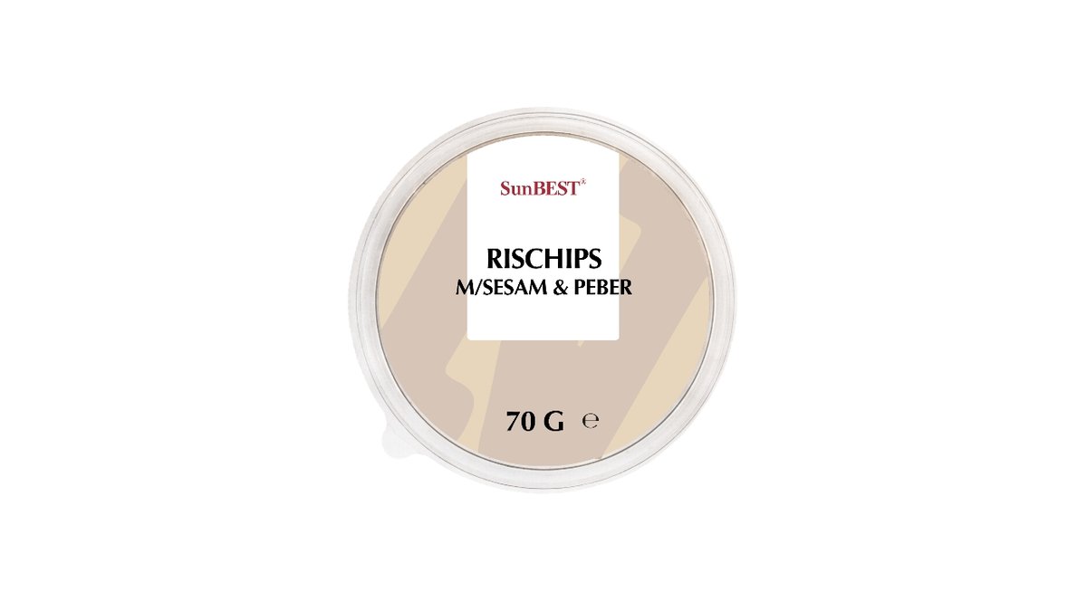 Sunbest ris chips sesam&peber 70 g