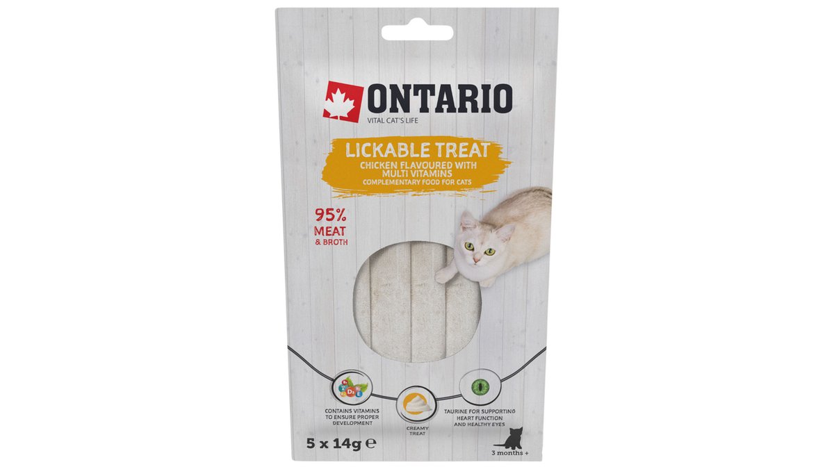 Ontario Pochoutka lízací kuře + multivitamin 5 x 14 g