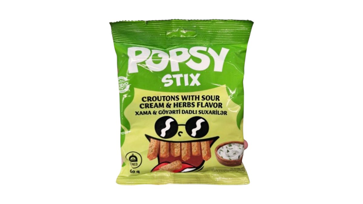 Popsy Stix Suxari Xama Göyərti 60 qr