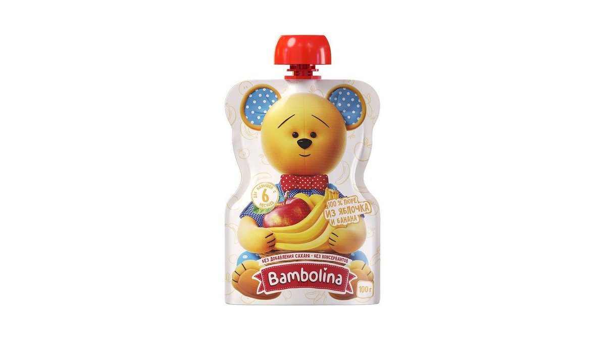 Пюре BAMBOLINA Яблоко и банан 100г