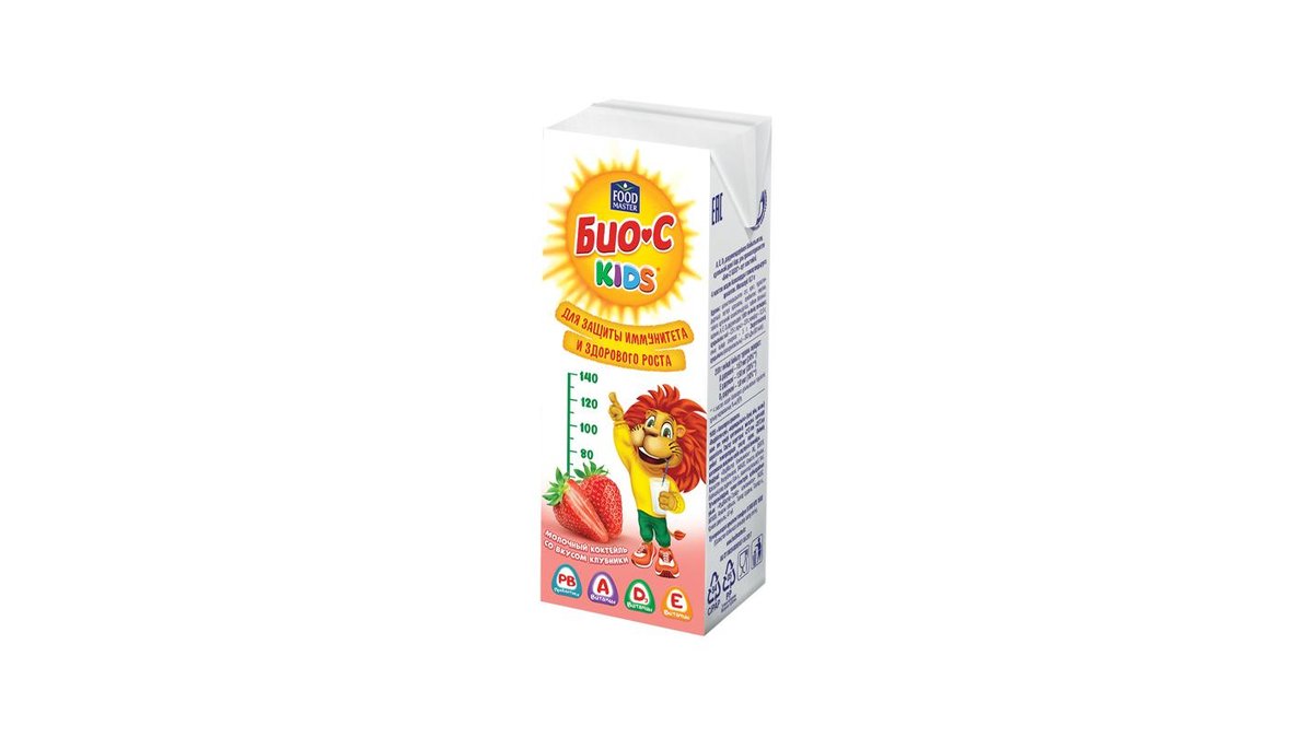 Коктейль Bio-S Kids Food Master клубничный 200 мл
