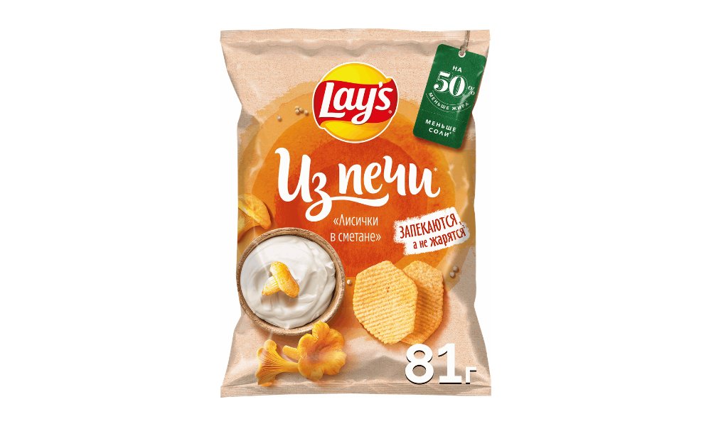 Чипсы Lays Из печи лисички в сметане 85 г