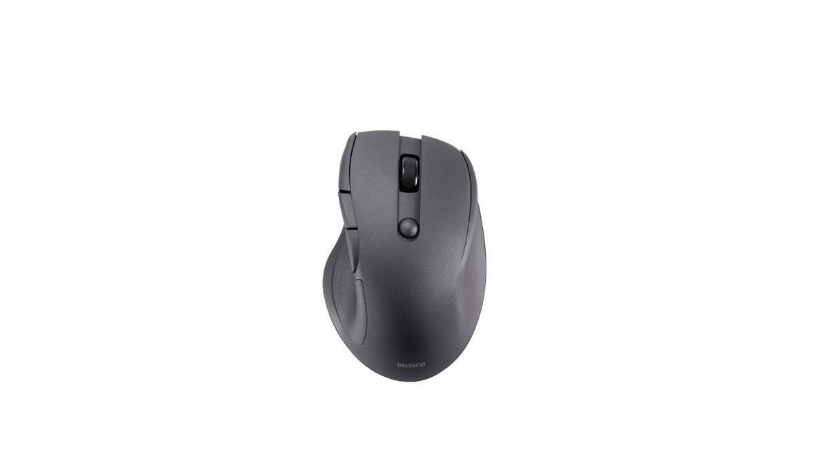 Lydsvag Bluetooth-mus, 5 knapper, sort, Deltaco 68 g