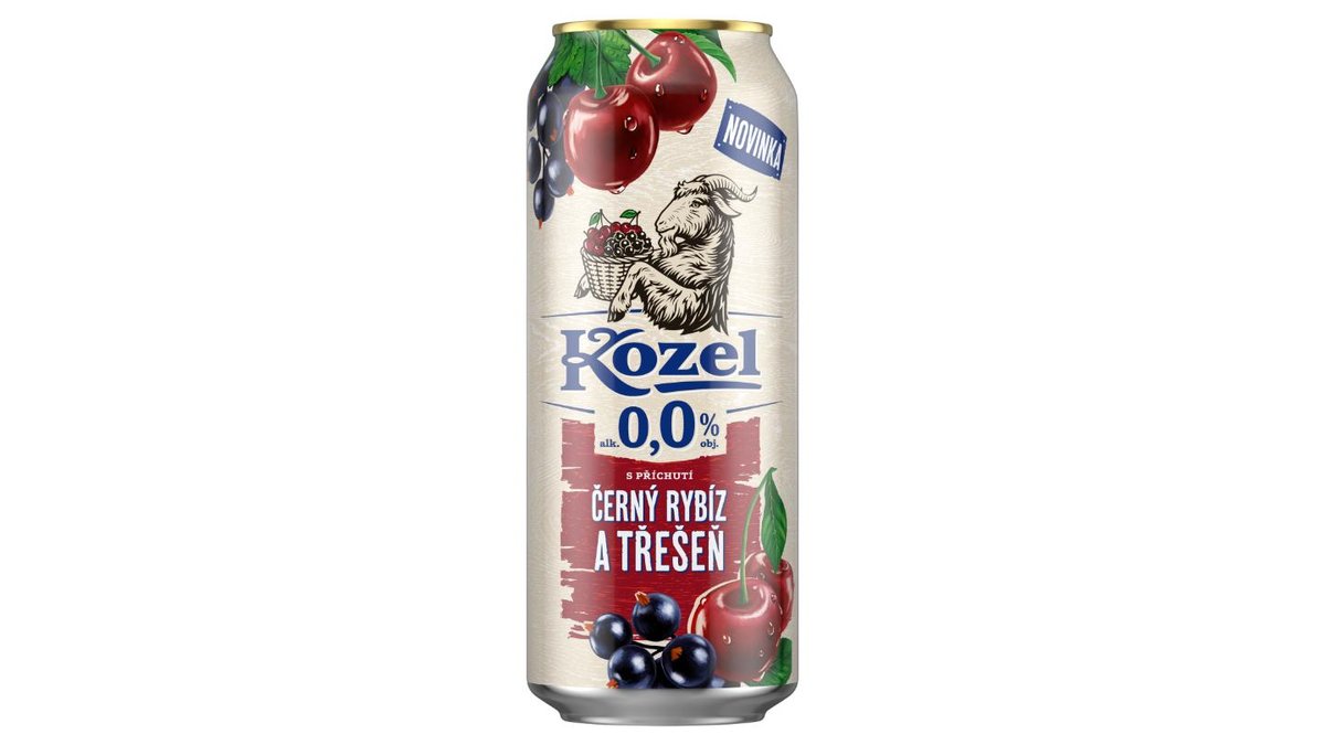 Kozel S příchutí černý rybíz a třešeň 0,5l