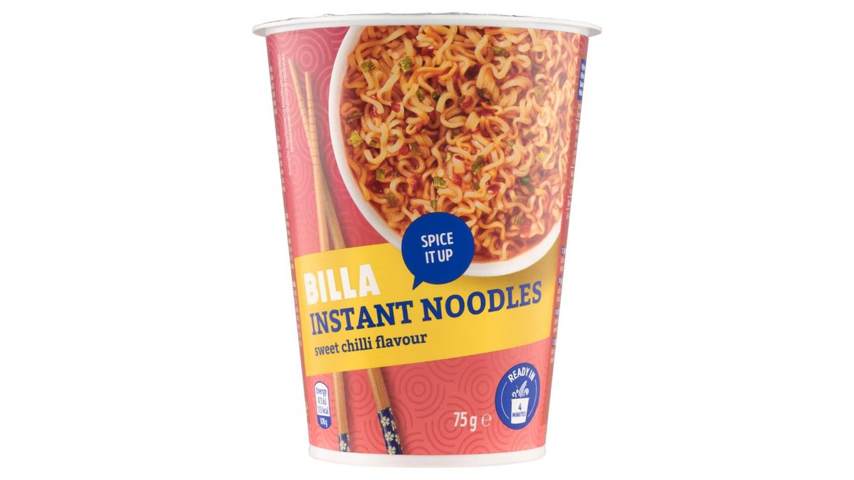 BILLA Instantní nudle s příchutí sladkého chilli 75g