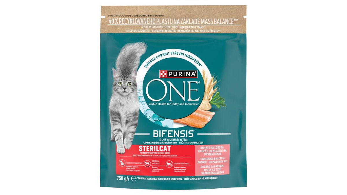 Purina ONE Bifensis Sterilised granule pro kočky losos 750g