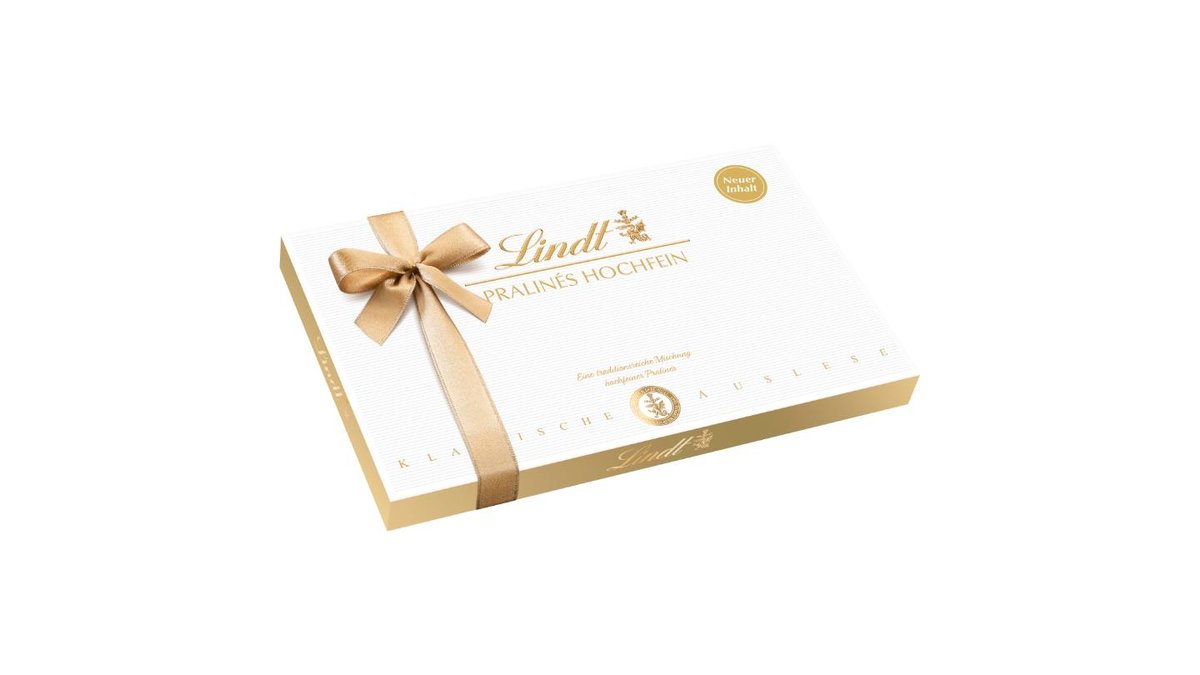 Lindt Pralinés Hochfein zmes čokoládových bonbónov čiastočne plnených z mliečnej čokolády 120 g