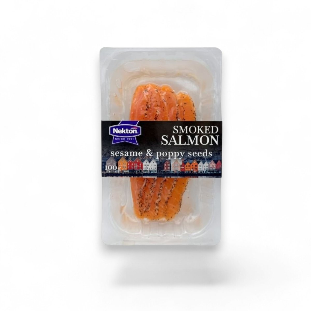 NEK Losos uzený se sezamem a mákem plátky gourmet NEKTON 100g
