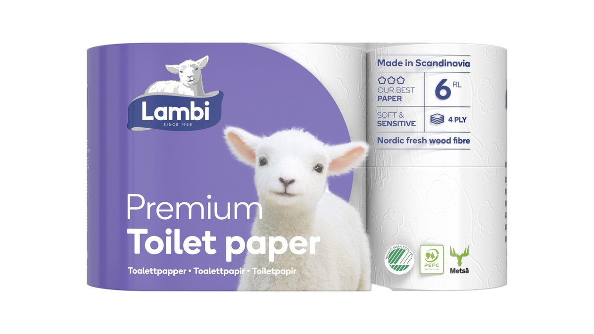 Toiletpapir Premium 6 ruller, Lambi