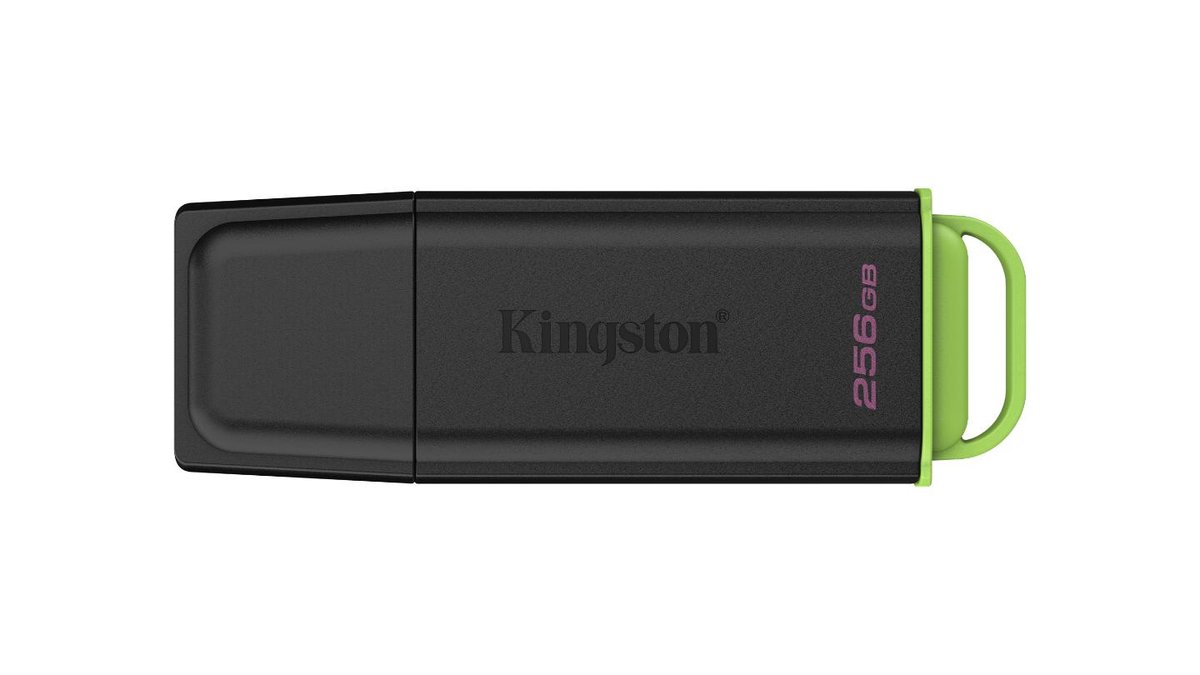256 GB bærbar USB 3.2 Gen 1 DataTraveler Exodia, sort/grøn, Kingston