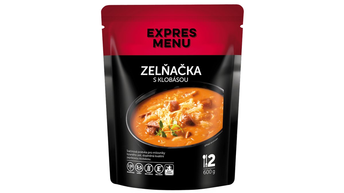 EXPRES MENU Zelná polévka s klobásou 2 porce 600 g