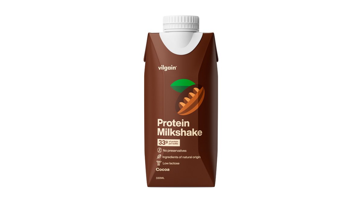 Vilgain Protein Milkshake, kakao, 330 ml