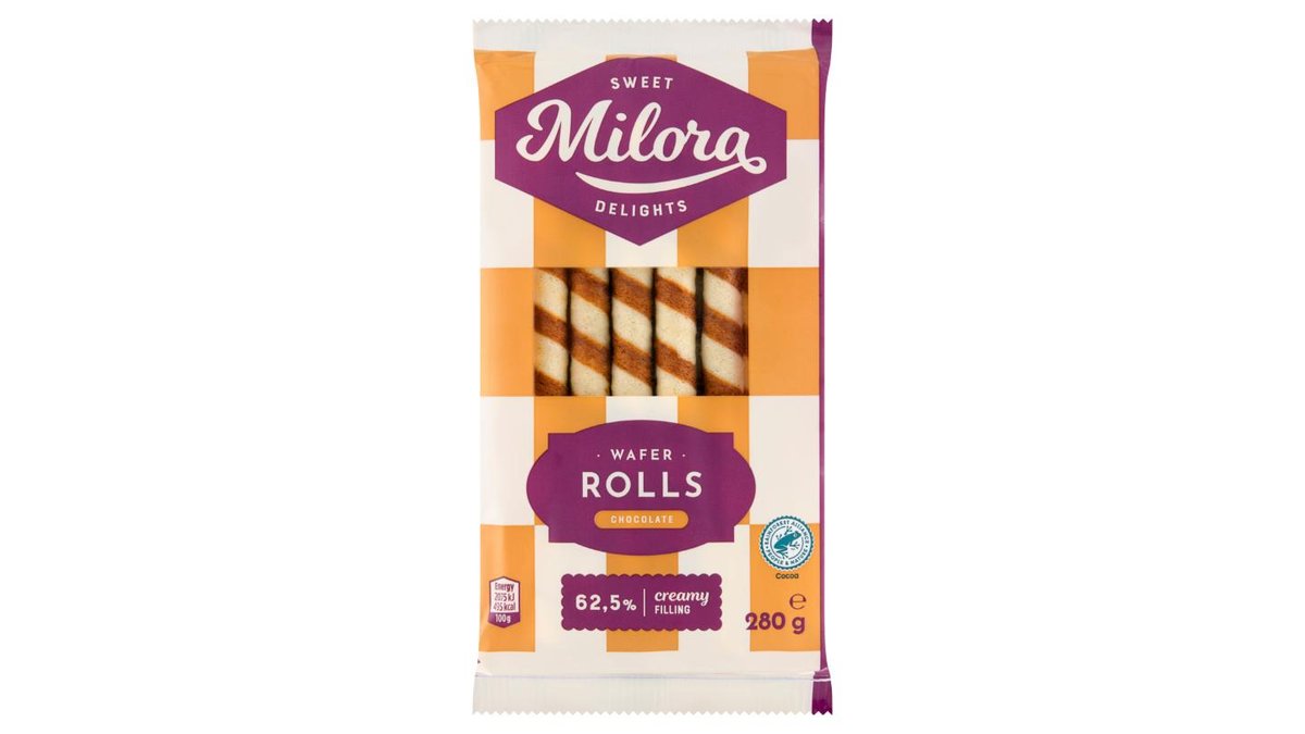 Milora Oplatkové trubičky s čokoládovou náplní 280g