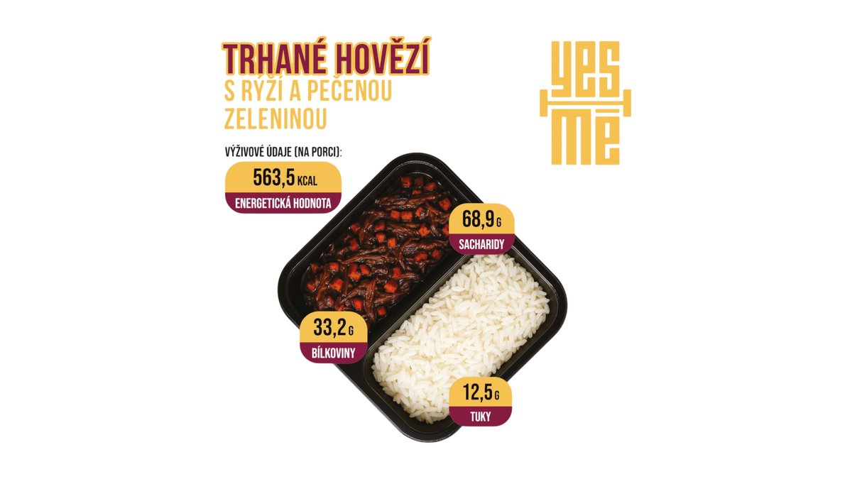 Yes Mě Trhané hovězí s rýží a pečenou zeleninou, 353 g