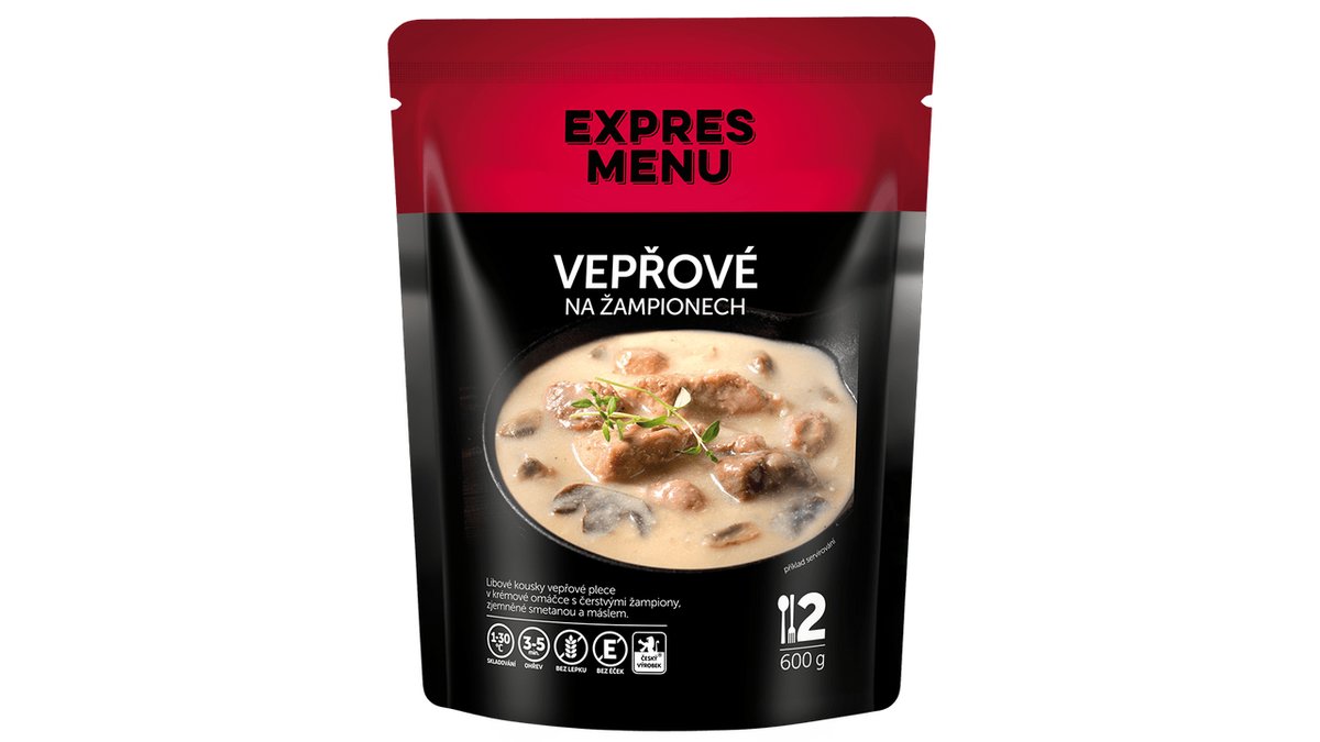 EXPRES MENU Vepřové na žampionech 2 porce 600 g