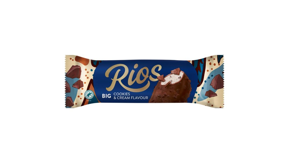 Rios Mražený krém s příchutí smetany a s kousky kakaových sušenek máčený v mléčné čokoládě 120ml