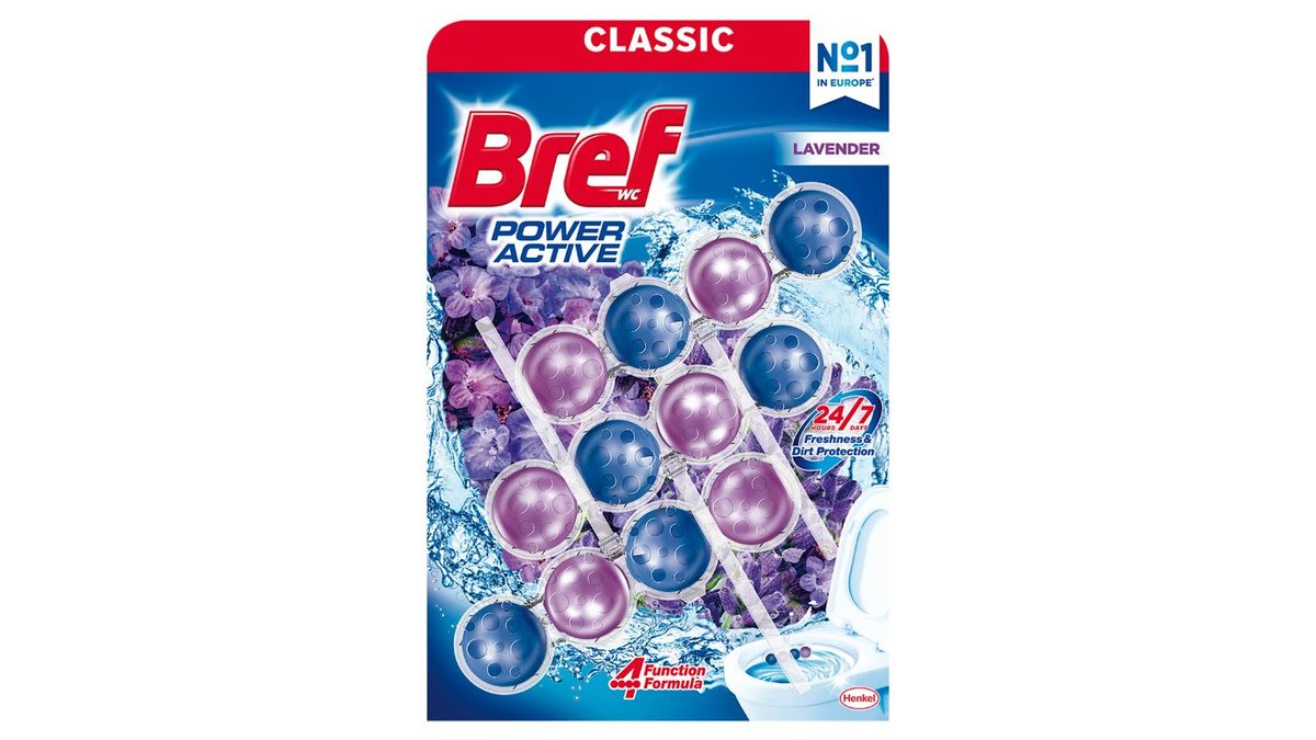 Náhled kategorie Bref Power Active Lavender tuhý WC blok 3 x 50g