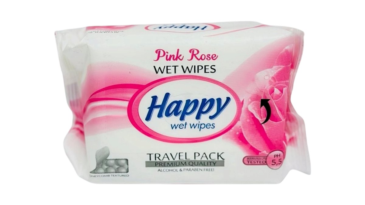 Happy Wet Wipes Pink Rose 30pcs